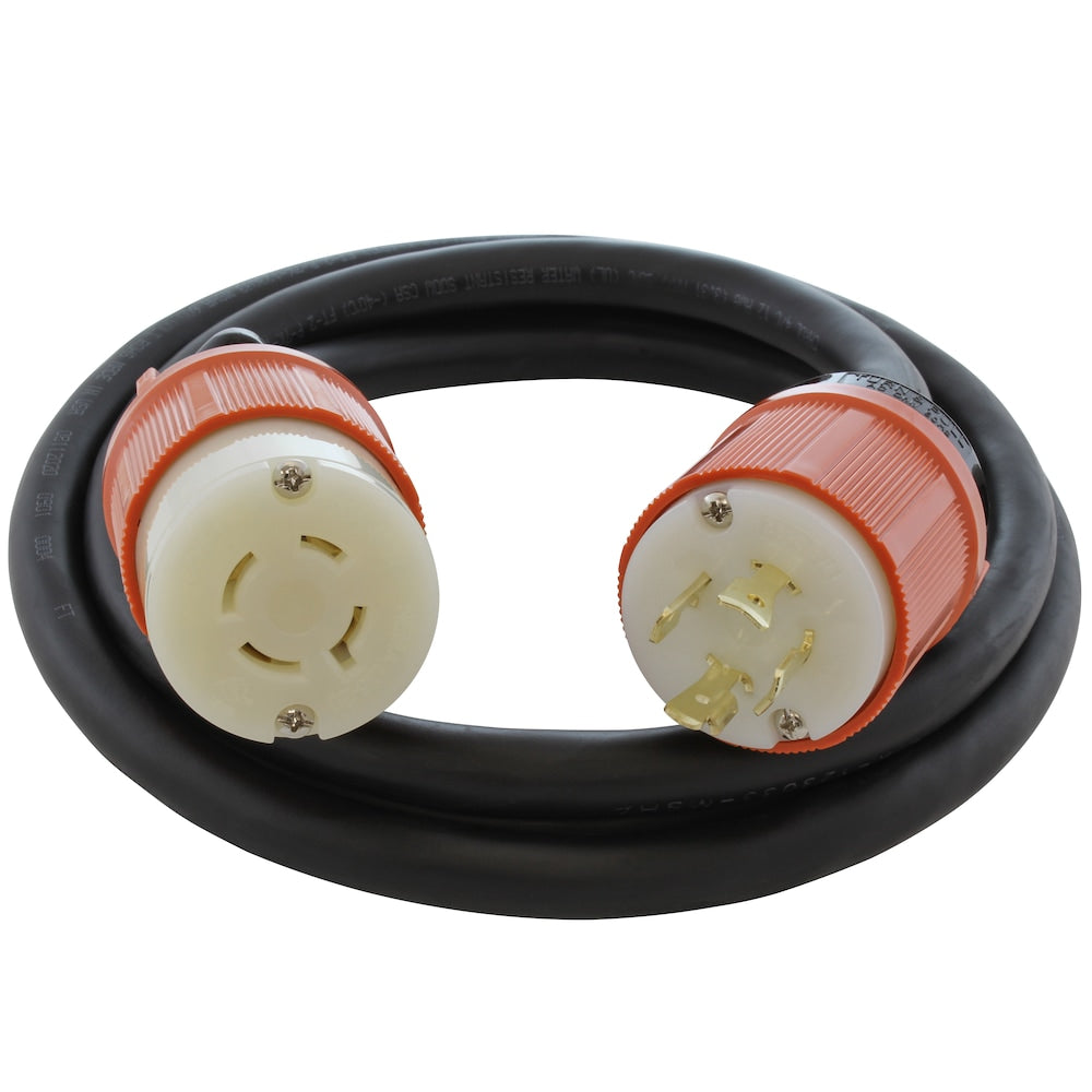 10ft SOOW 12/4 NEMA L16-20 20A 3-Phase 480V Industrial Rubber Extension Cord