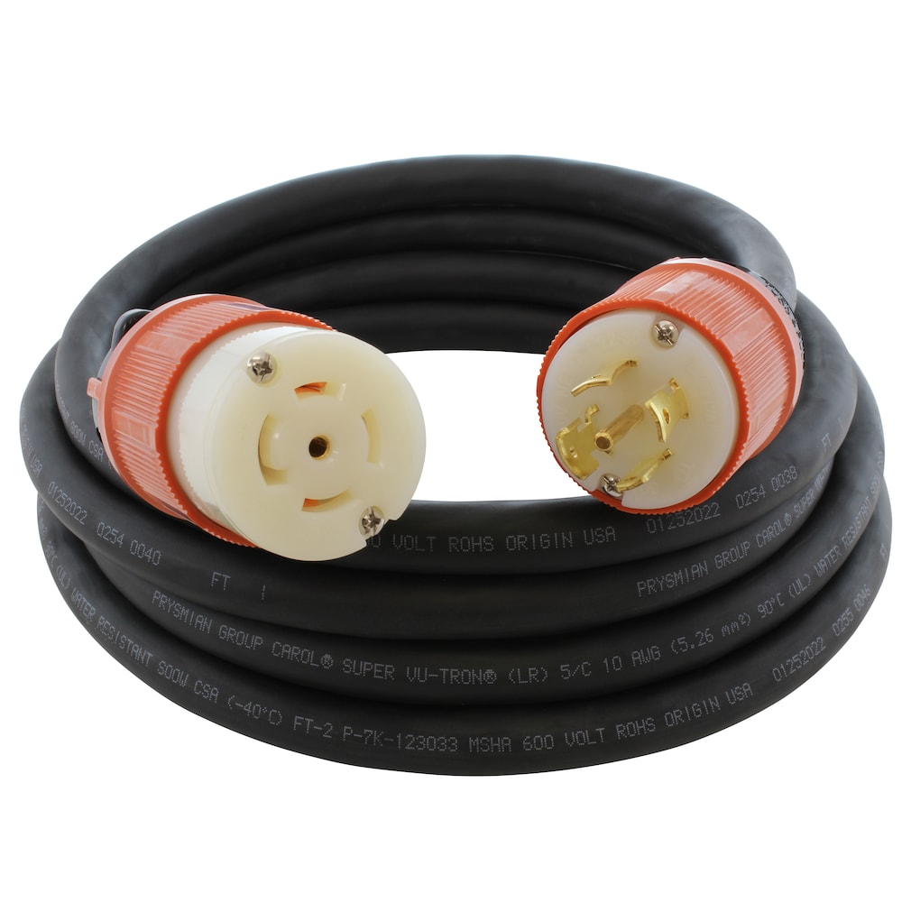 100ft SOOW 10/5 NEMA L22-30 30A 3-Phase 277/480V Industrial Rubber Extension Cord