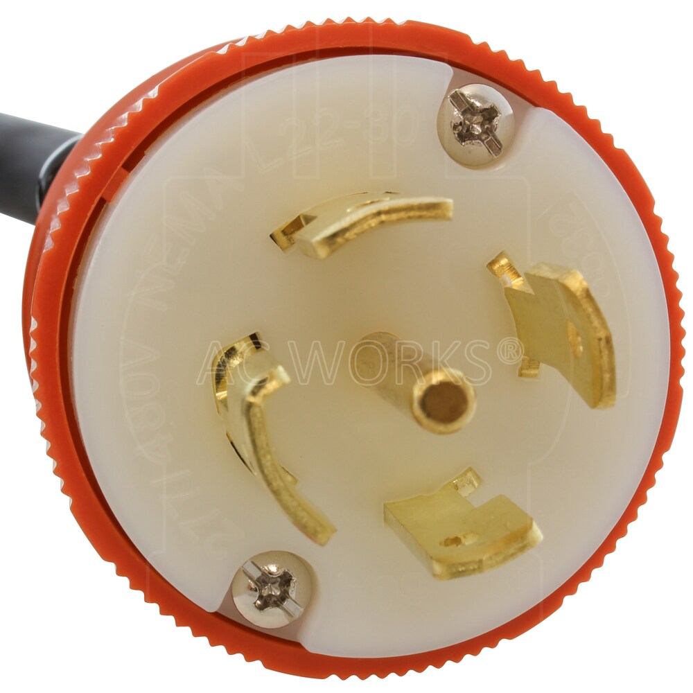 100ft SOOW 10/5 NEMA L22-30 30A 3-Phase 277/480V Industrial Rubber Extension Cord