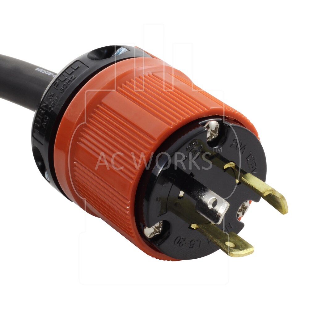 25ft SOOW 12/3 NEMA L5-20 20A 125V Rubber Extension Cord