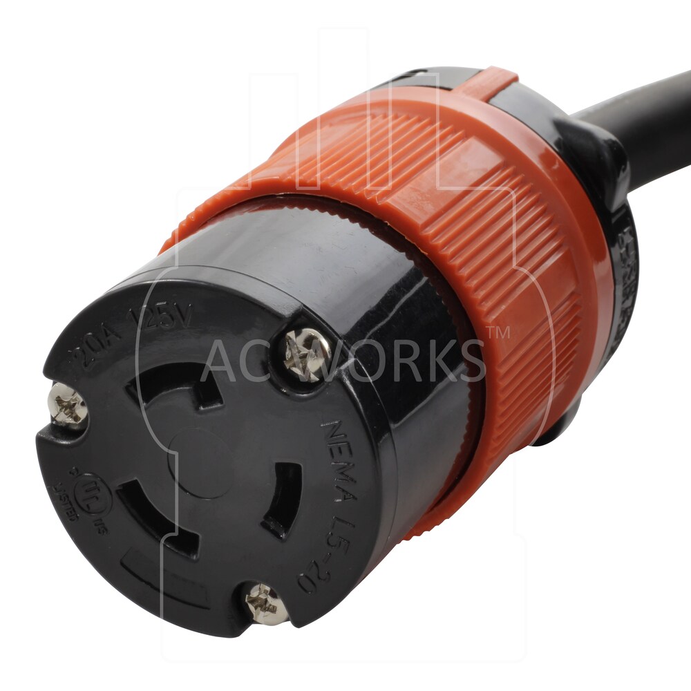 25ft SOOW 12/3 NEMA L5-20 20A 125V Rubber Extension Cord