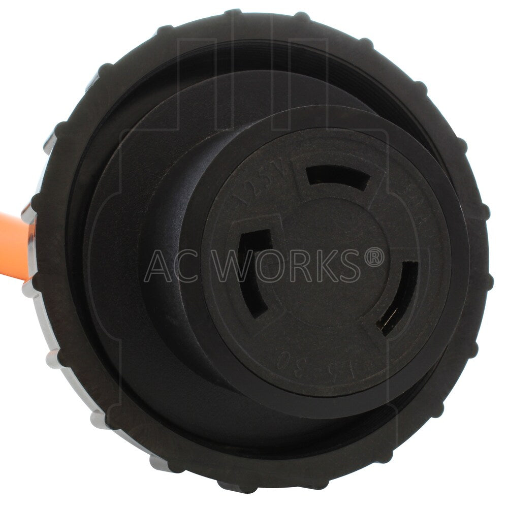 1ft Household Adapter 15A Plug to 30A RV/Marine L5-30R Female Connector