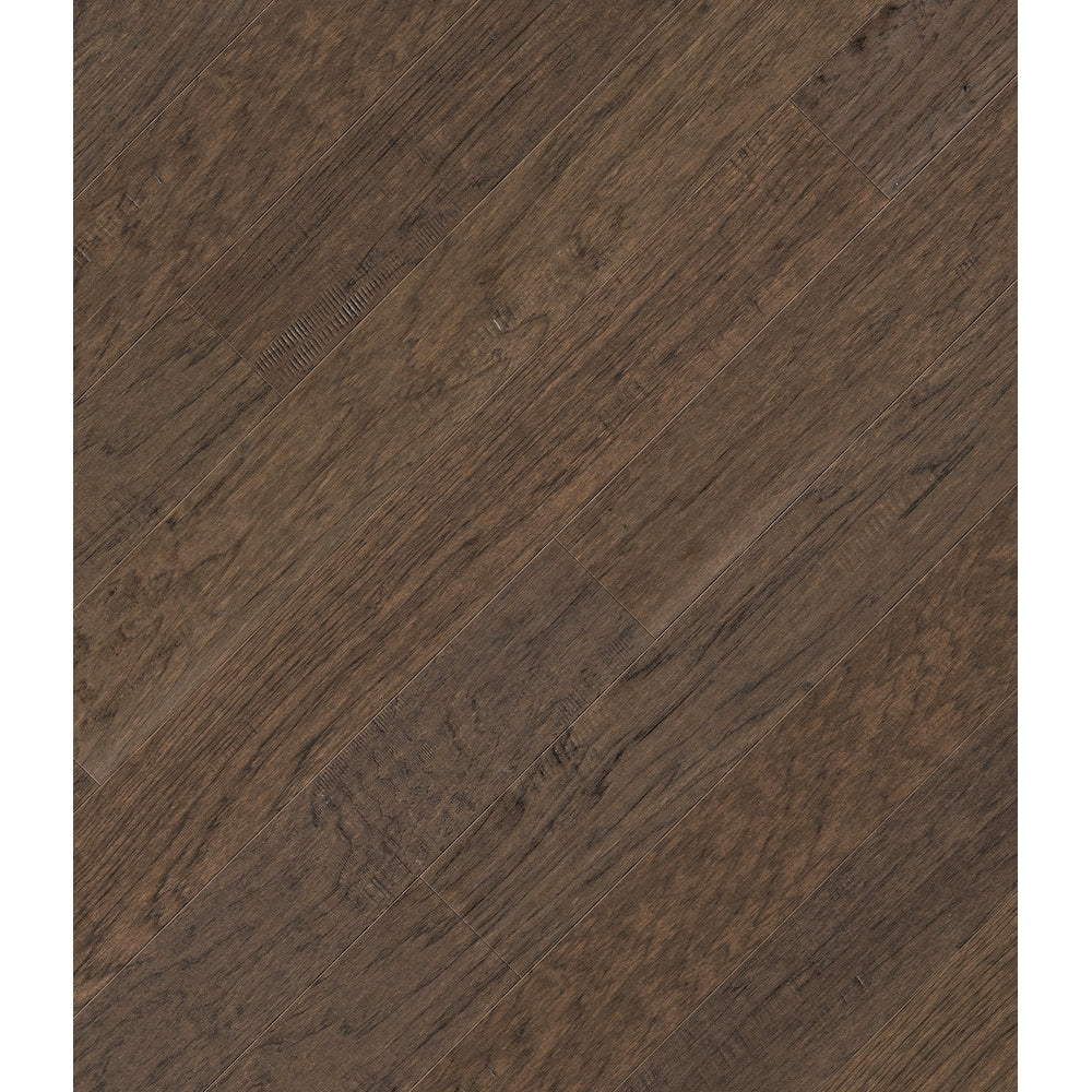 Plancher de bois franc d'ingénierie brun foncé Fawn Hickory 12,7 mm x 6,5 po de largeur x longueur variable (17,05 pi2/caisse)