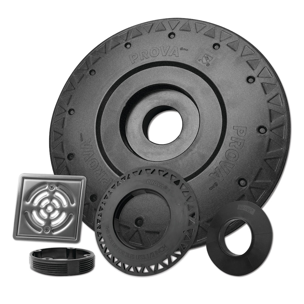 DRAIN PLUS - Shower Component - ABS Drain - Stainless Steel Grate