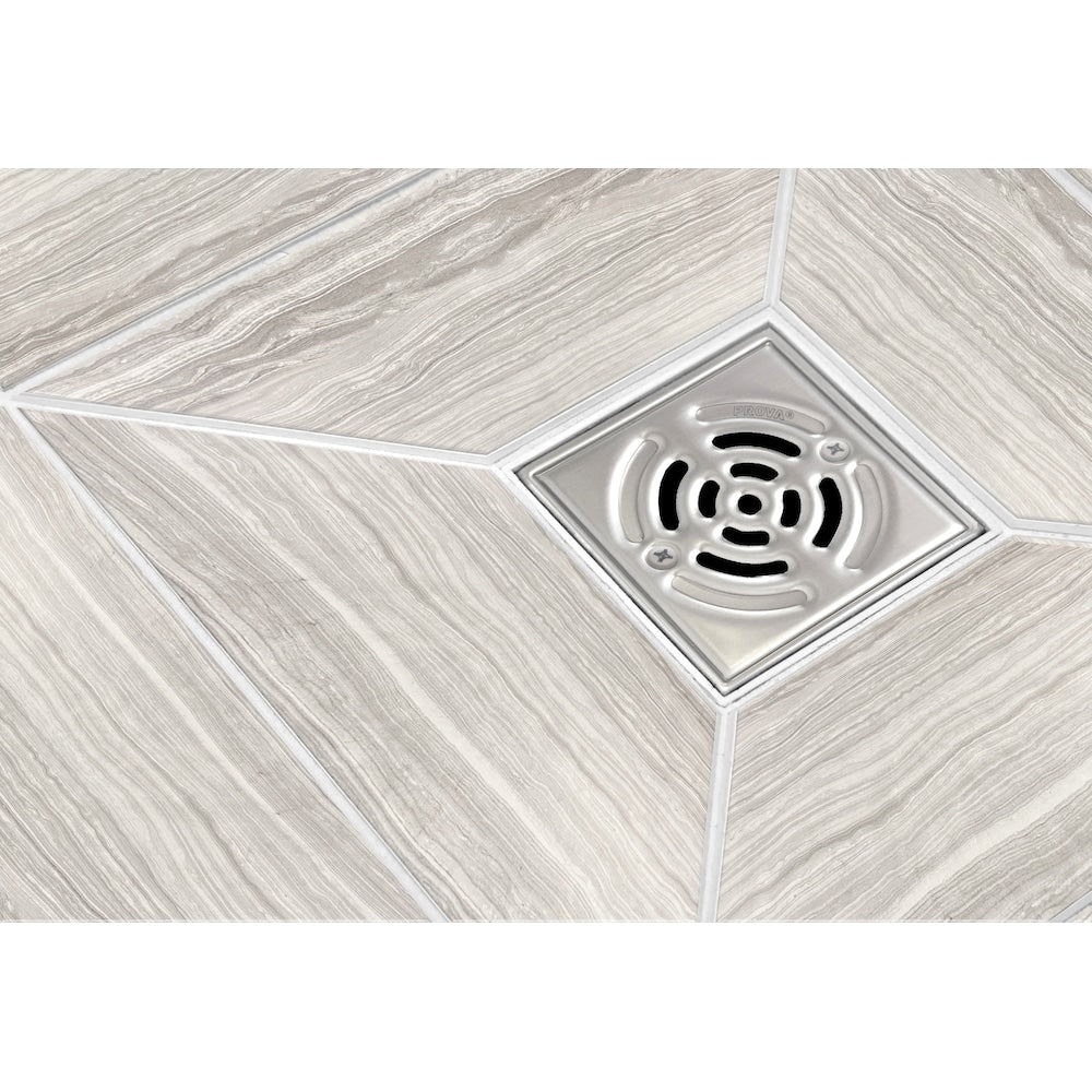 DRAIN PLUS - Composant de douche - Drain ABS - Grille en acier inoxydable