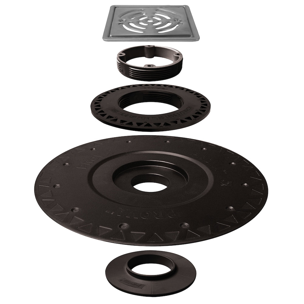 DRAIN PLUS - Shower Component - ABS Drain - Stainless Steel Grate