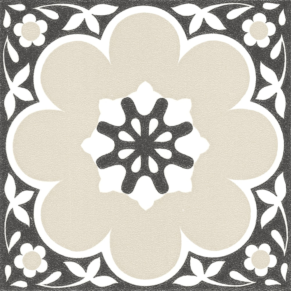 Black Daphne 12-in x 12-in Vinyl Tile Flooring Set of 20 (1 sq. ft./each)