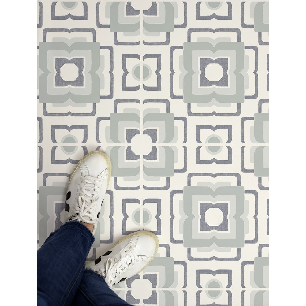 Ensemble de 20 carreaux de sol en vinyle Teal Posey de 12 po x 12 po (1 pi2/chacun)