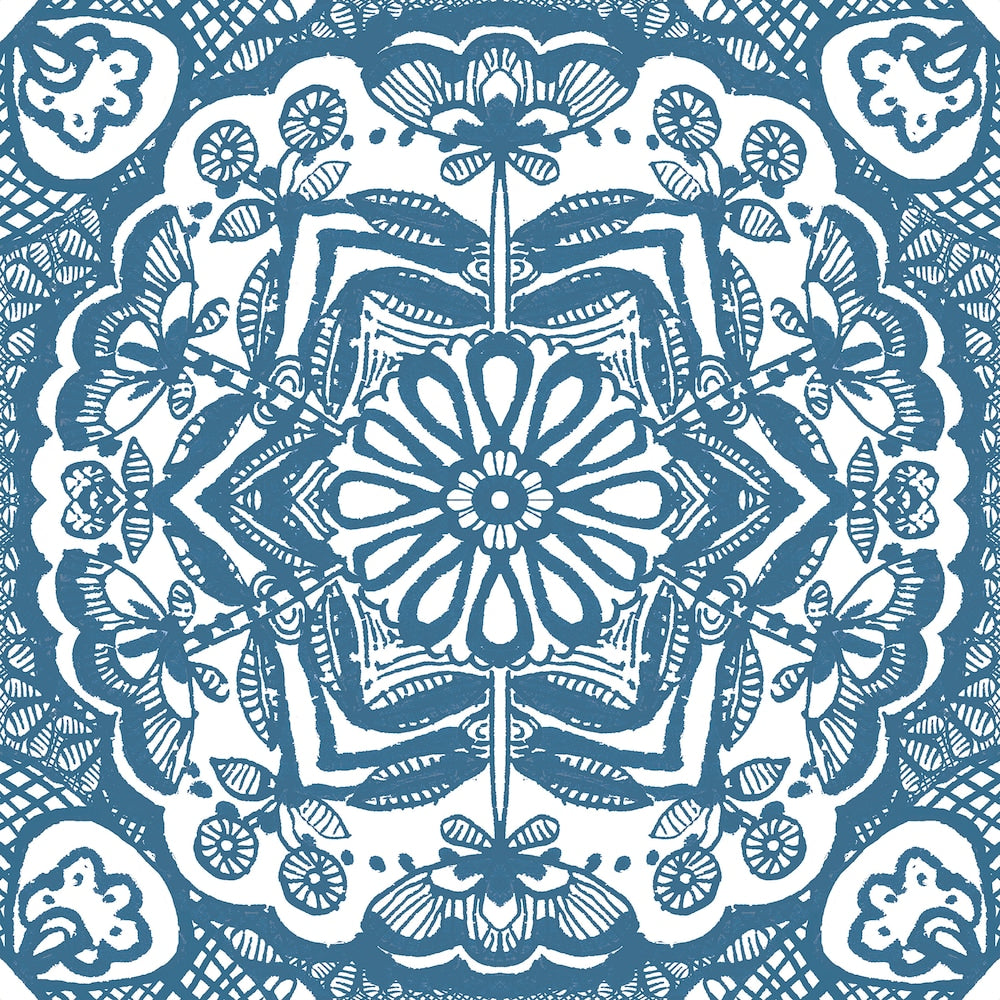 Blue Erina 12-in x 12-in Vinyl Tile Flooring Set of 20 (1 sq. ft./each)
