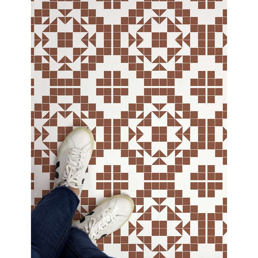 Ensemble de 20 carreaux de sol en vinyle Terracotta Matias de 12 po x 12 po (1 pi2/chacun)