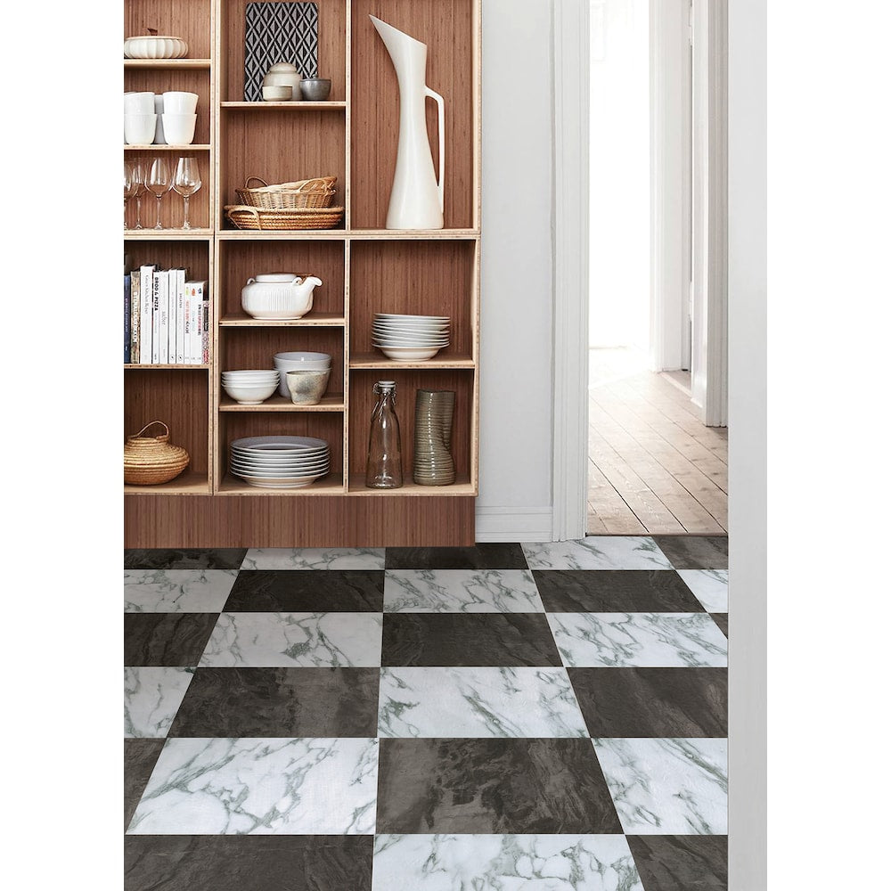 Ensemble de 20 carreaux de vinyle pour revêtement de sol Opaline Raven 12 po x 12 po (1 pi2/chacun)