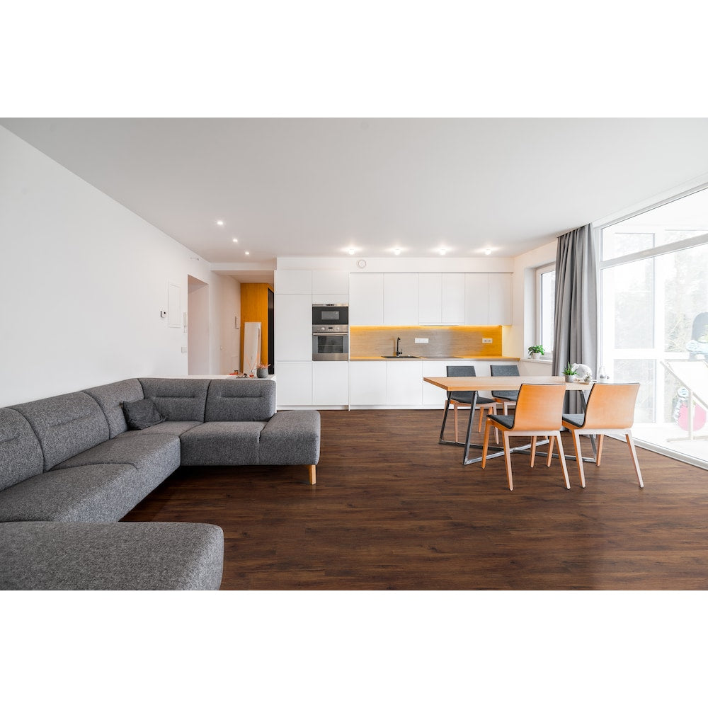 Plancher de vinyle de luxe imperméable à encliquetage Buena Vista Oak 4,4 mm x 6 po l x 48 po L 6 MIL (21,95 pi2/caisse)