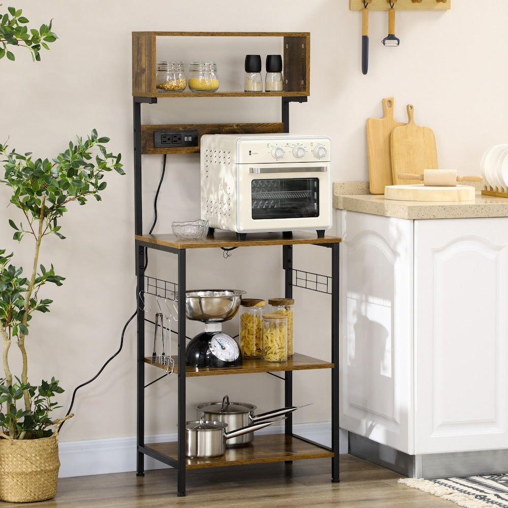 Support de cuisine pour boulangers avec prise de courant, chargeur USB, 5 crochets