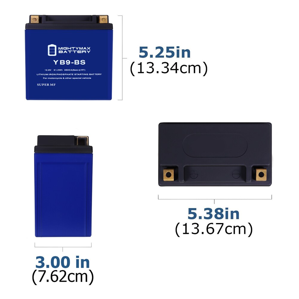 YB9-BSLiFePO4 - Batterie lithium fer phosphate (LiFePO4) 12 volts 9 Ah, 250 CCA