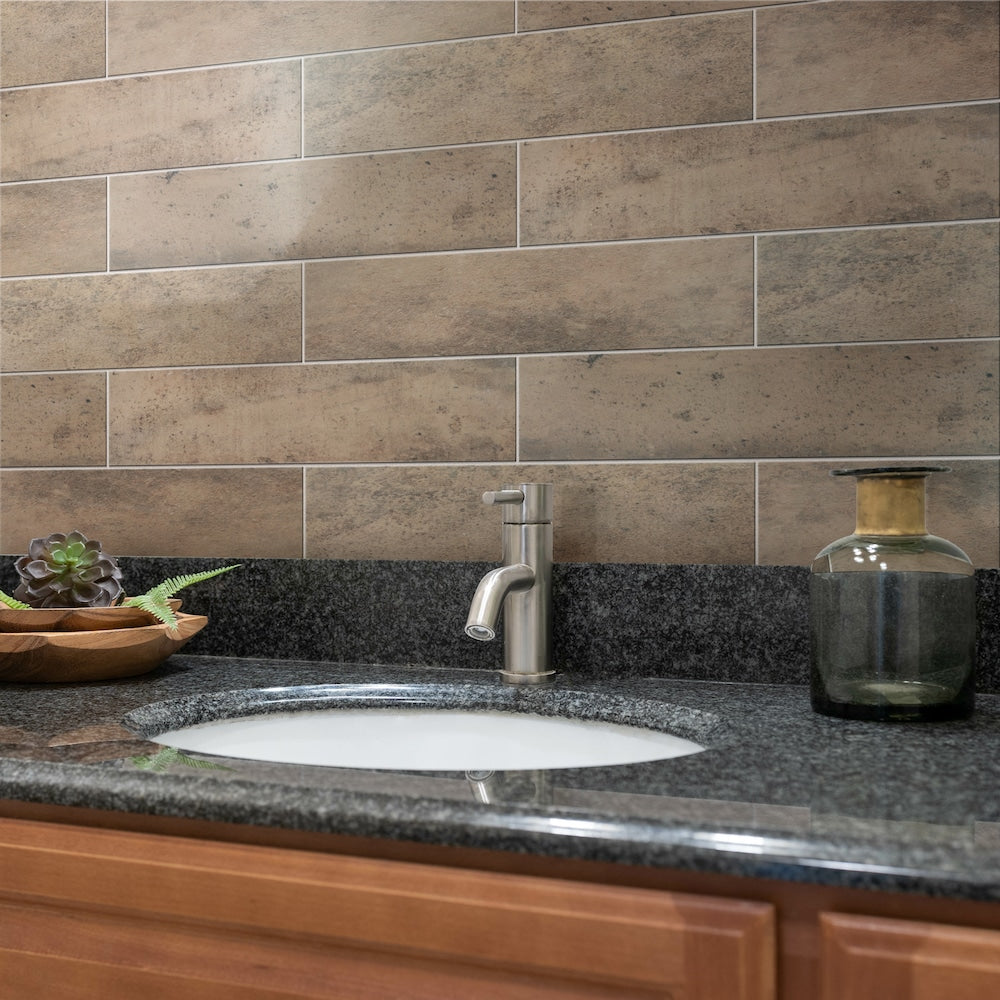 Sample - Capri Brick Terra 2-1/2-inch x 10-inch Porcelain Floor and Wall Tile