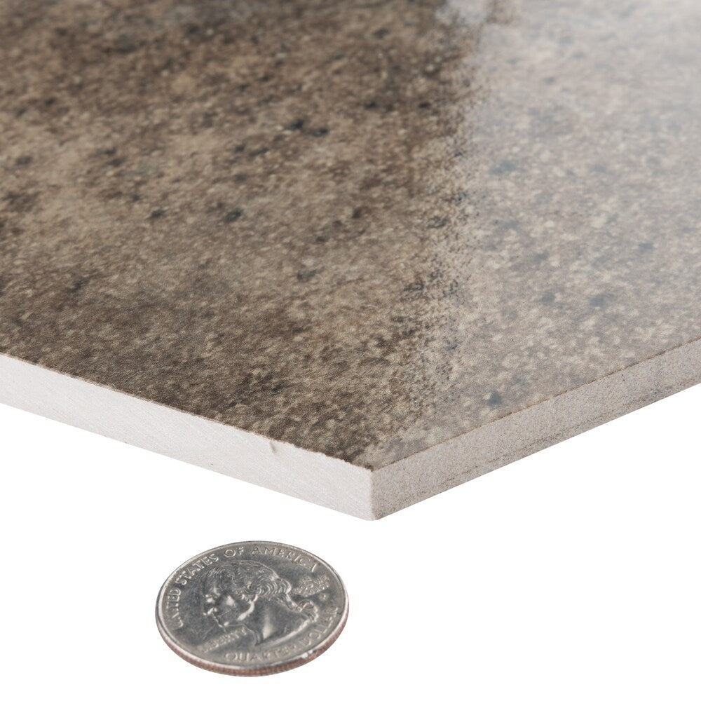 Sample - Capri Hex Terra 8-inch x 7-inch Porcelain Floor and Wall Tile