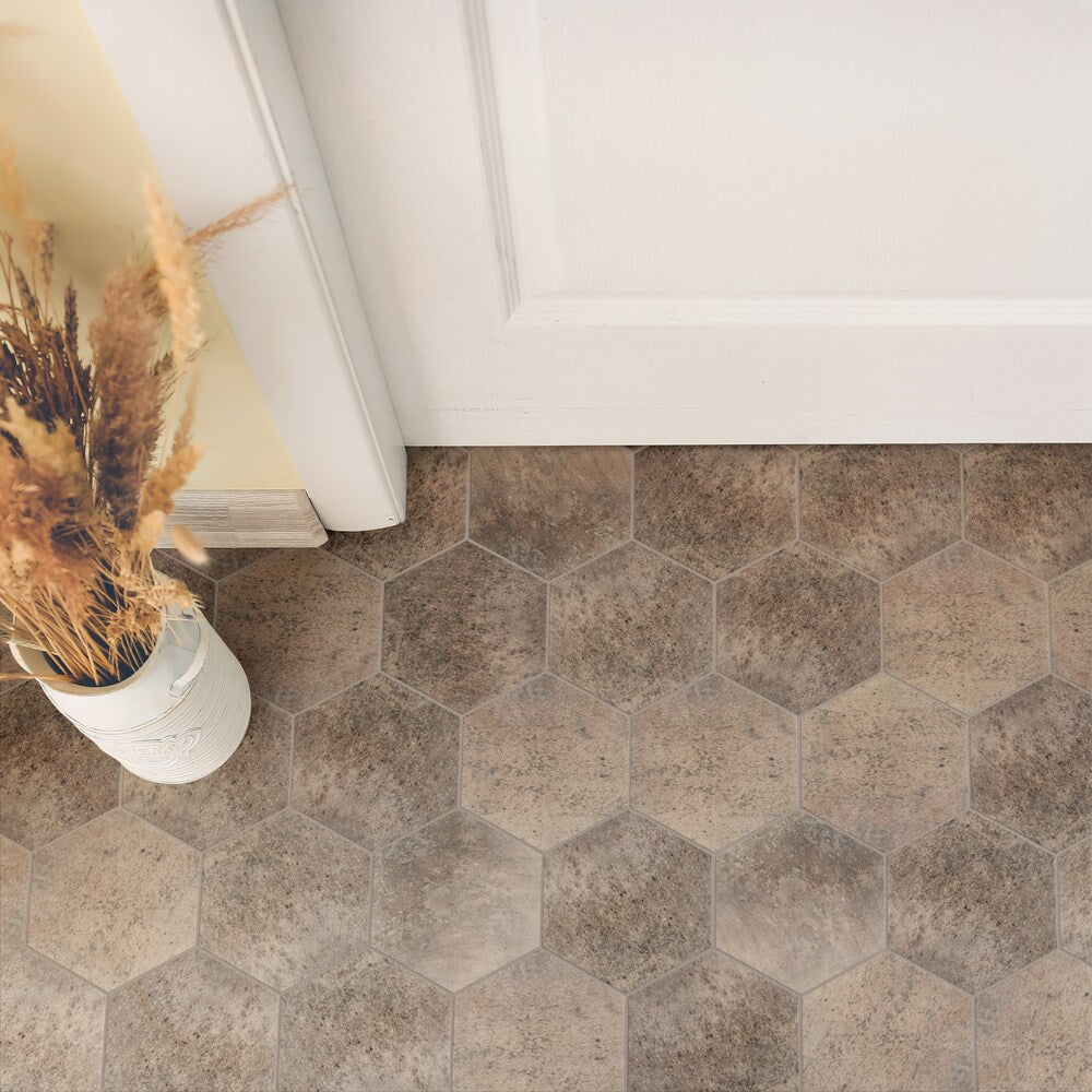 Sample - Capri Hex Terra 8-inch x 7-inch Porcelain Floor and Wall Tile