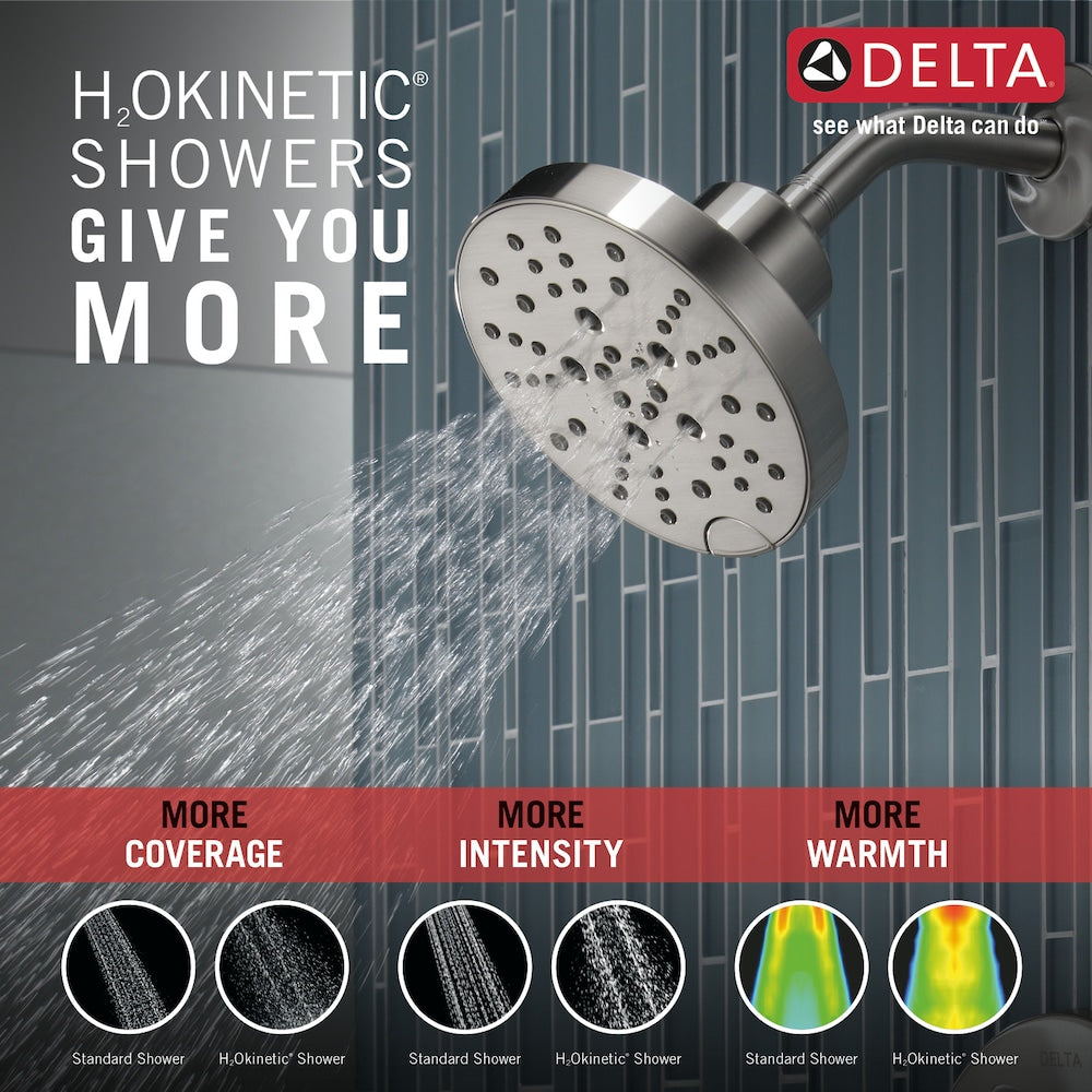 Robinet de douche à poignée unique Nicoli à 5 réglages avec technologie H2OKinetic en acier inoxydable (robinet inclus)