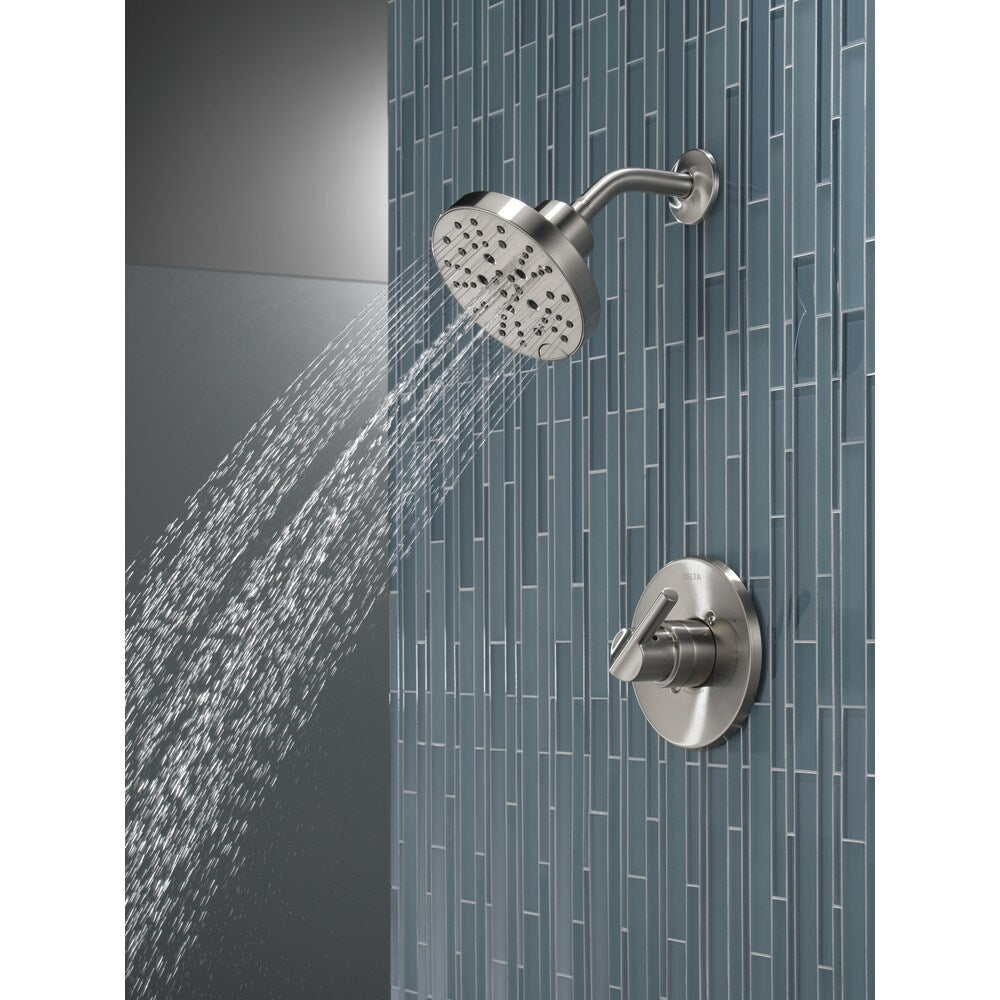 Robinet de douche à poignée unique Nicoli à 5 réglages avec technologie H2OKinetic en acier inoxydable (robinet inclus)