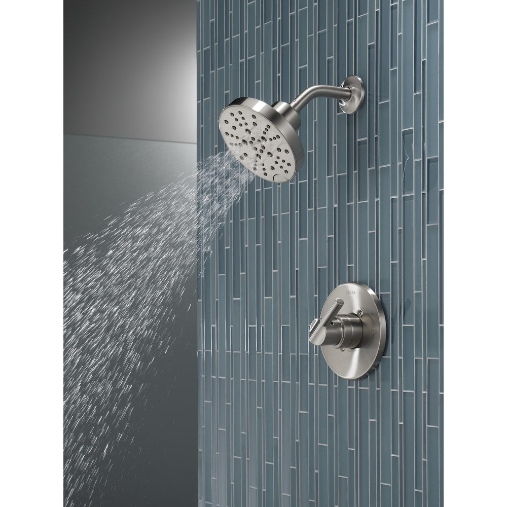 Robinet de douche à poignée unique Nicoli à 5 réglages avec technologie H2OKinetic en acier inoxydable (robinet inclus)