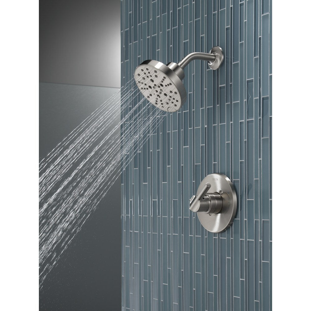Robinet de douche à poignée unique Nicoli à 5 réglages avec technologie H2OKinetic en acier inoxydable (robinet inclus)
