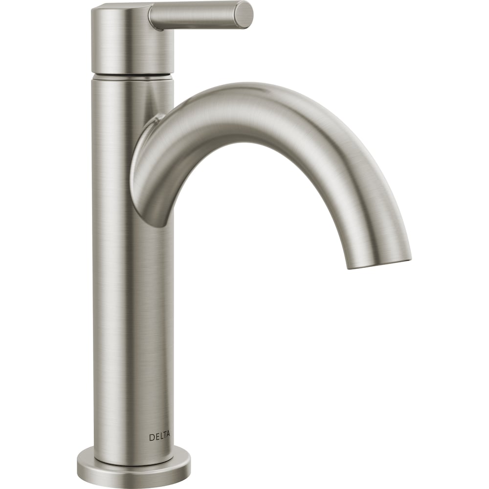 Robinet de salle de bain monotrou à bec en J Nicoli en acier inoxydable