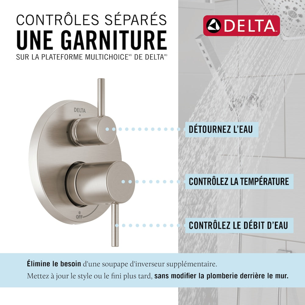 Modern Shower Kit 2-Handle 1-Spray Round 10-Inch Raincan Wall Mount Fixed and Handheld Shower Head 1.75 GPM in SpotShield Brushed Nickel (Rougn-in Valve Included)