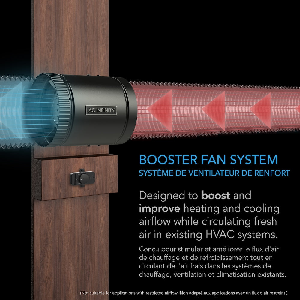 Raxial S6, inline booster duct fan with speed controller, 6-inch