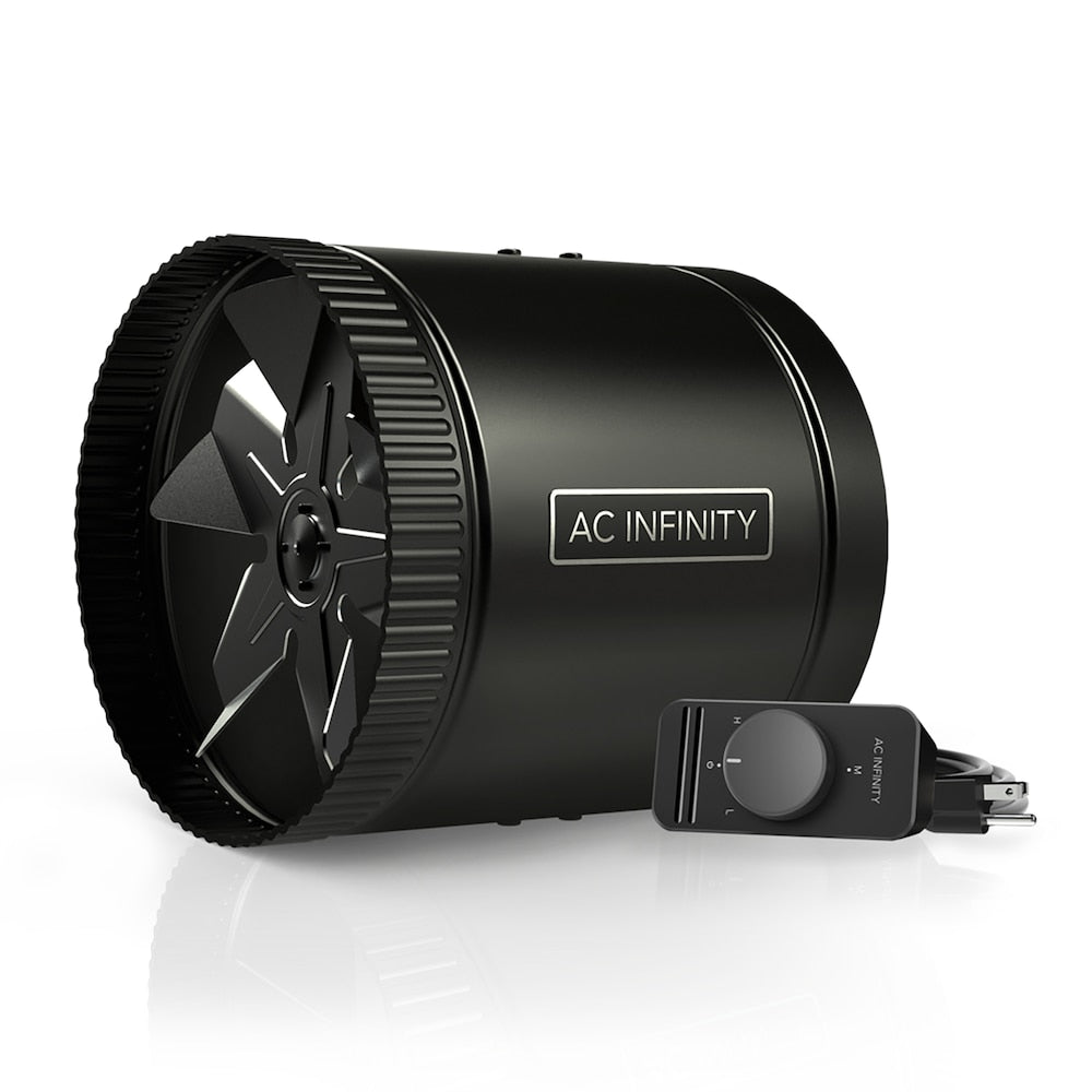 Raxial S8, inline booster duct fan with speed controller, 8-inch