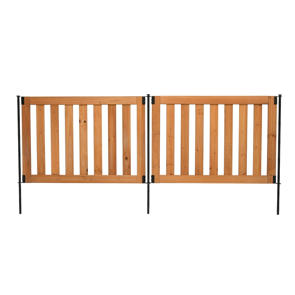 Newberry Dig Free Wood Fence Kit, 48-inch by 32-inch (2 panels)