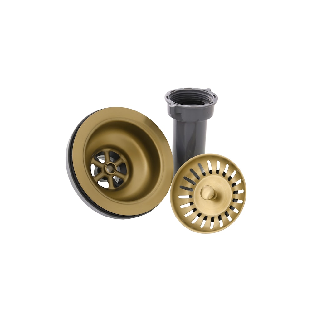 Standard Strainer Kitchen Sink Drain in Brushed Gold