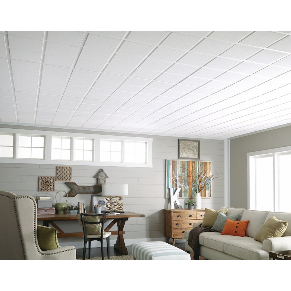 Panneaux de plafond Armstrong 2 pi x 4 pi Sahara Scored I 9769 à poser (vendus à la caisse - paquet de 8)