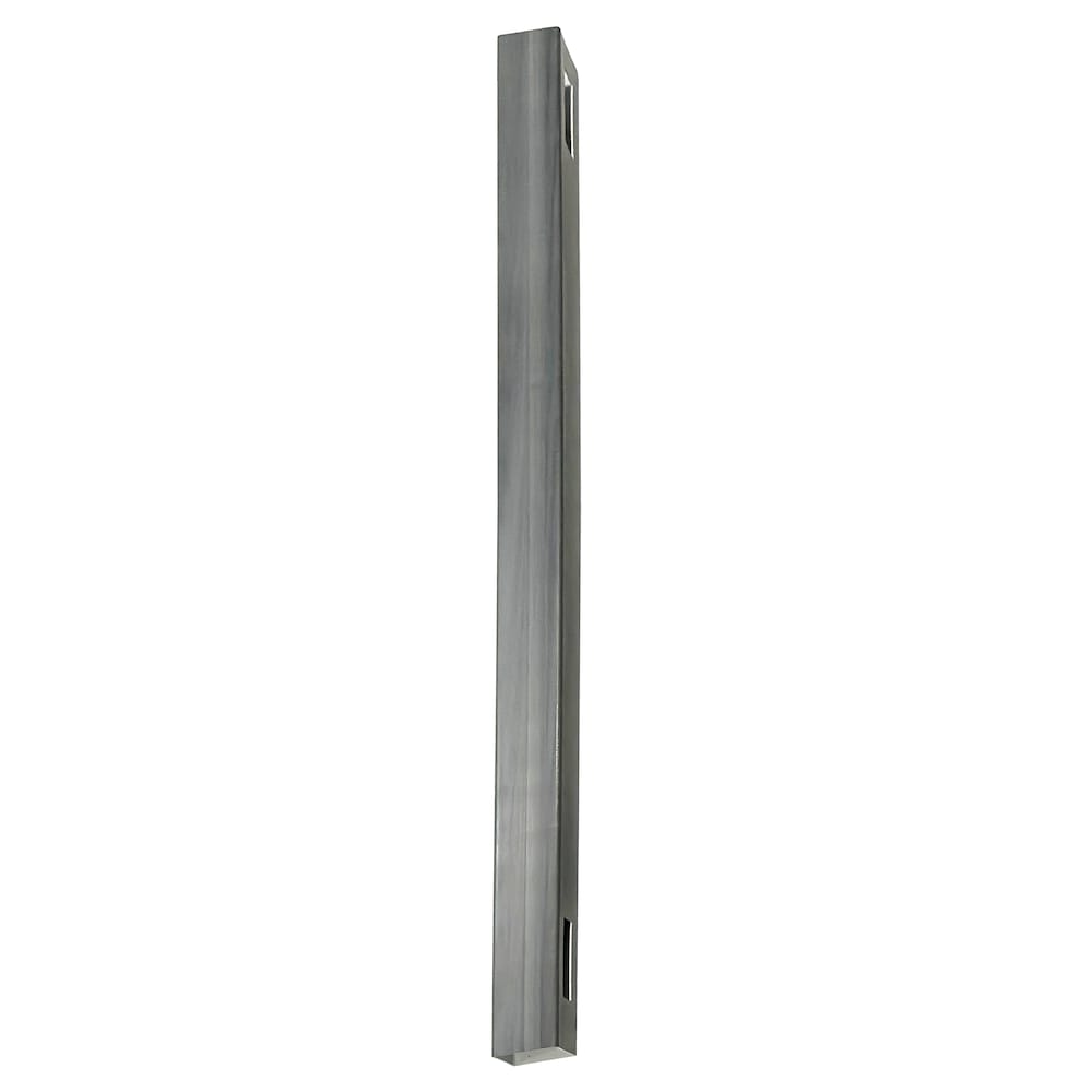 Poteau de clôture en vinyle à grain de bois avec insert en aluminium de 5 po x 5 po x 8 pi, gris brumeux