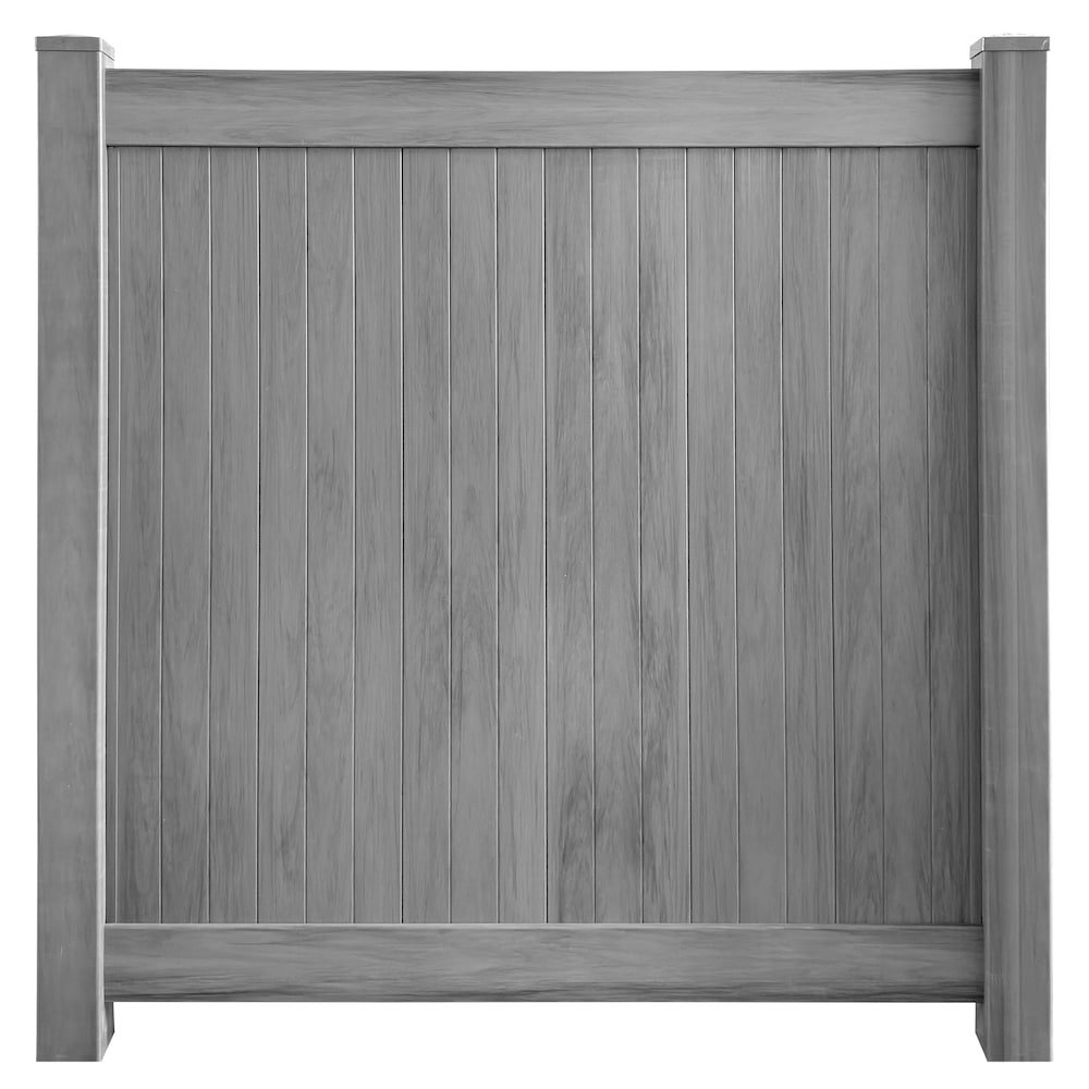 4" x 4" x 8' Vinyl Woodgrain Fence Post Hazy Grey