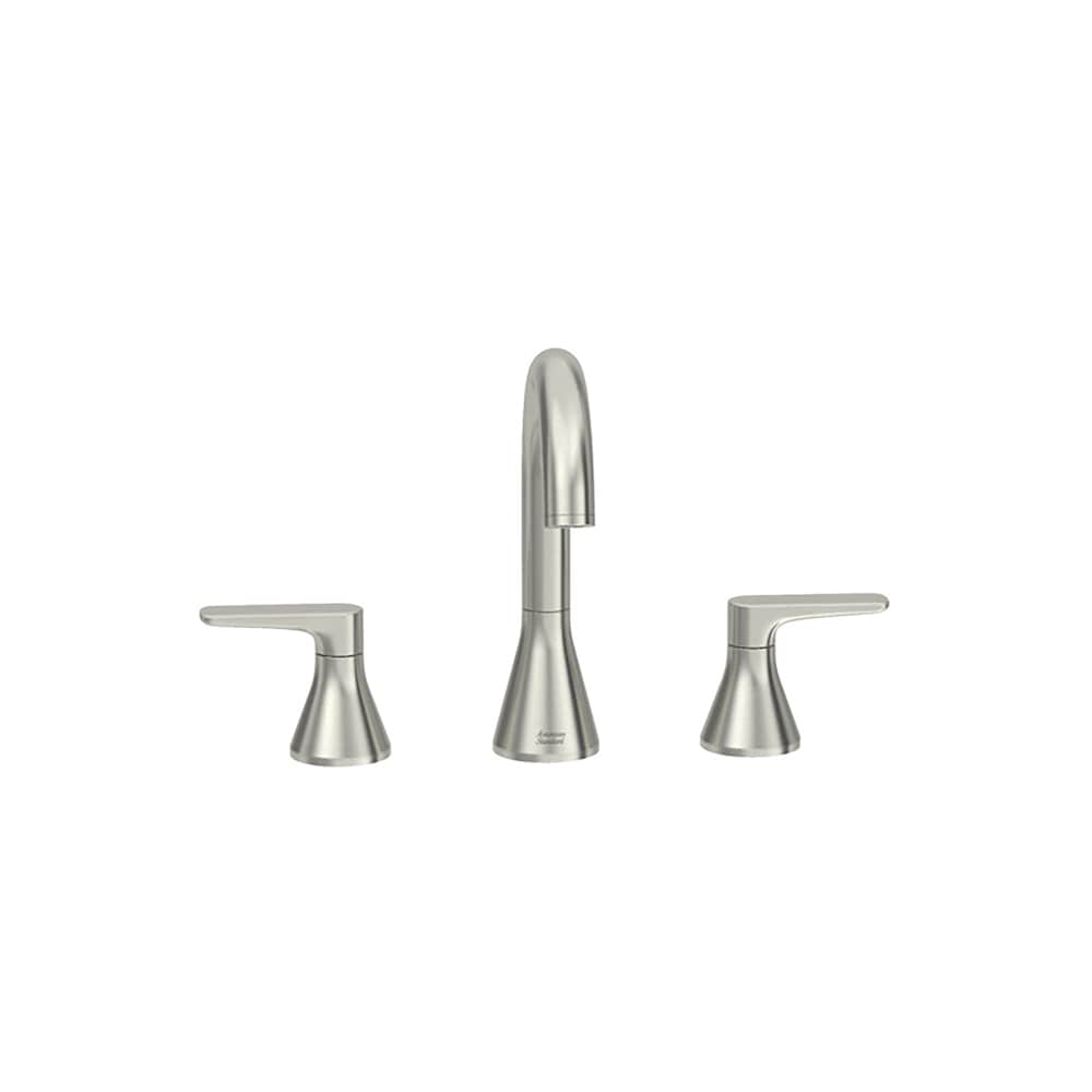Robinet de salle de bain à 2 poignées et à large bec Aspirations de 8 po avec bonde à poussoir en nickel brossé