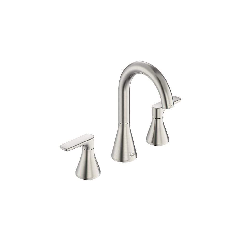 Robinet de salle de bain à 2 poignées et à large bec Aspirations de 8 po avec bonde à poussoir en nickel brossé
