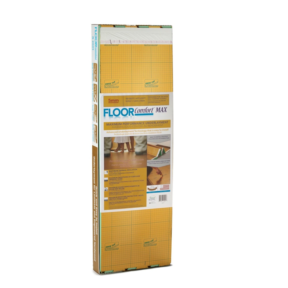 100 sq.ft. Fanfold 4 ft. W x 25 ft. L x 5 mm T  Underlayment for Laminate and Engineered Hardwood
