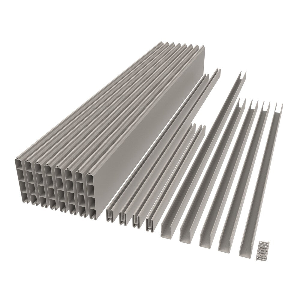 Panneau de clôture de confidentialité en vinyle de 4' x 6' pour panneau décoratif de 2' x 4', gris ardoise