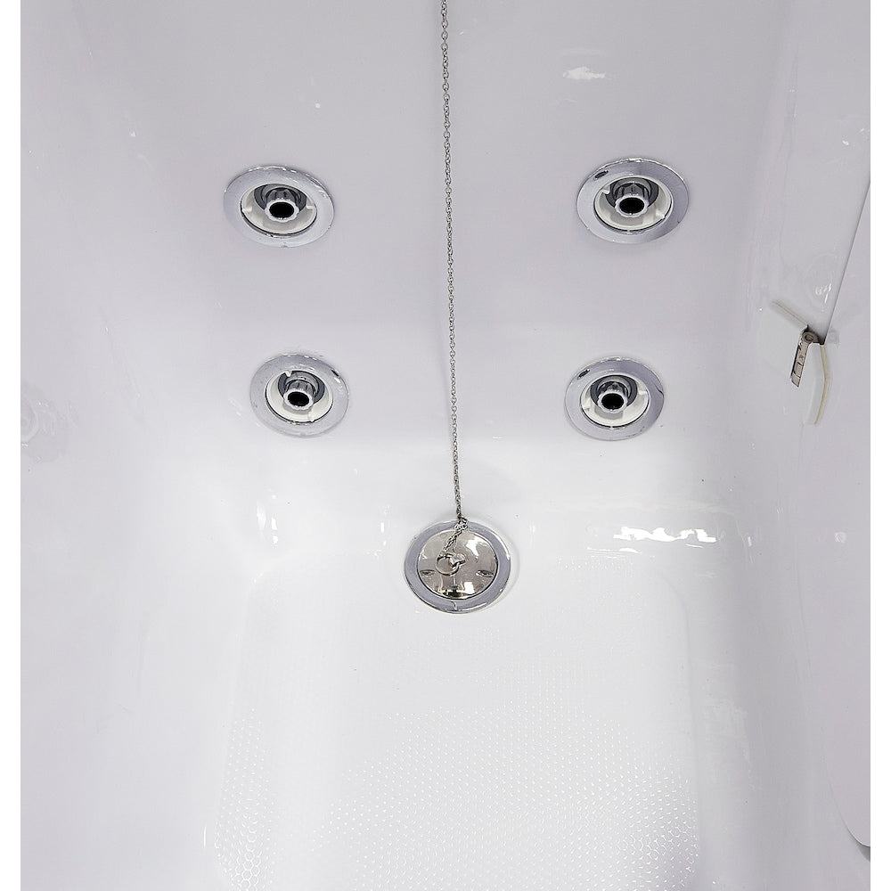 Baignoire balnéo Flow de 48 po x 28 po en blanc avec drain à droite et porte à droite