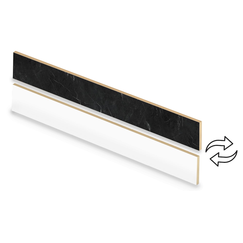 Moulure de contremarche réversible en vinyle de couleur 8036 de 0,5 po x 7,38 po x 47 po à utiliser avec la bande de roulement Cap A