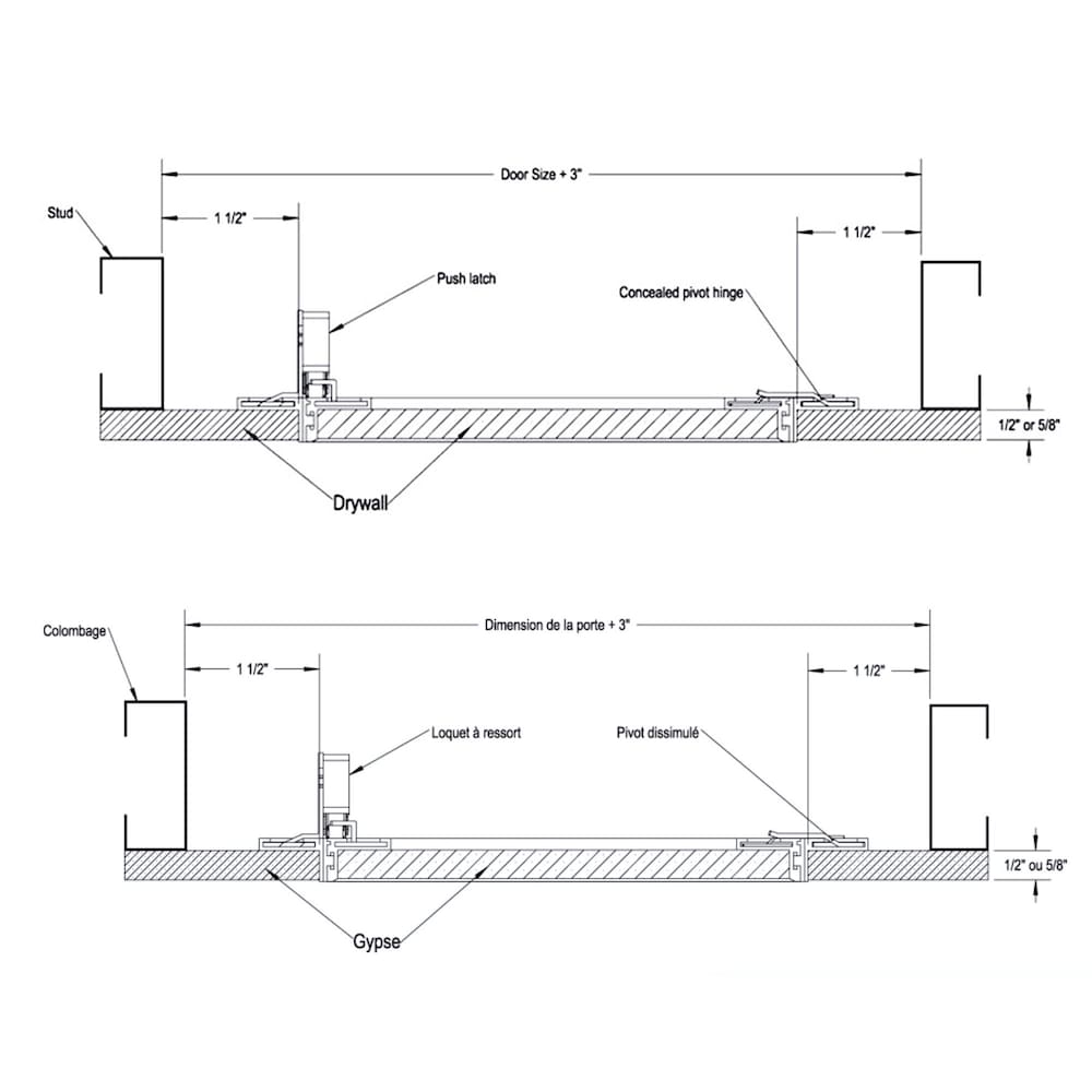 8" x 8" Recessed ½ in. Aluminum Access Door with Hidden Flange
