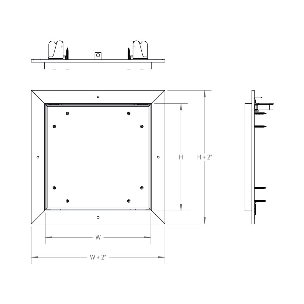 12" x 12" Recessed ½ in. Aluminum Access Door with Hidden Flange