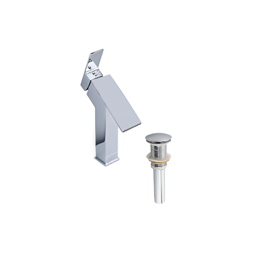 Robinet Haven-A 1H en chrome avec bonde escamotable en chrome