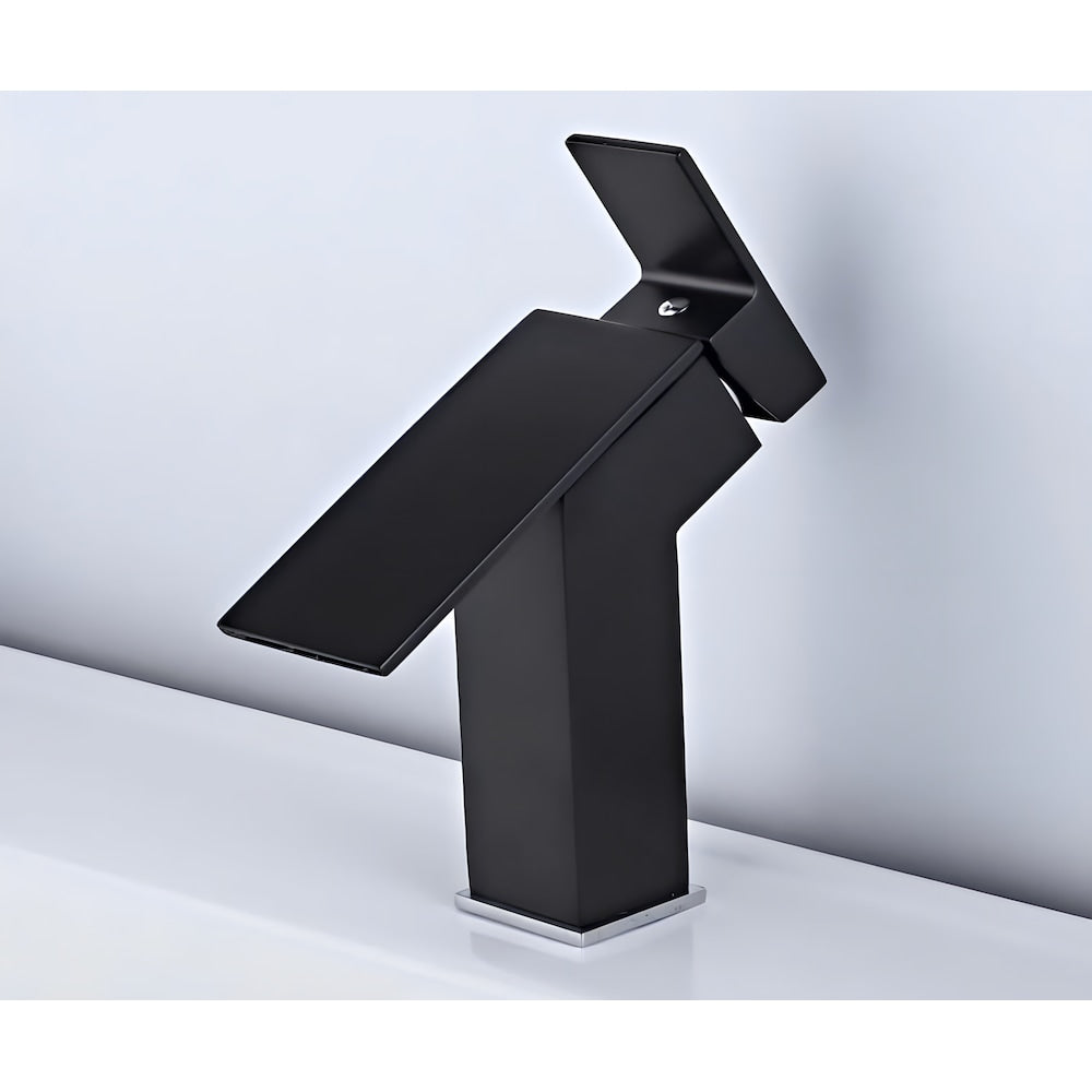 Haven-B 1H Faucet in Black with Pop Up Drain in Black