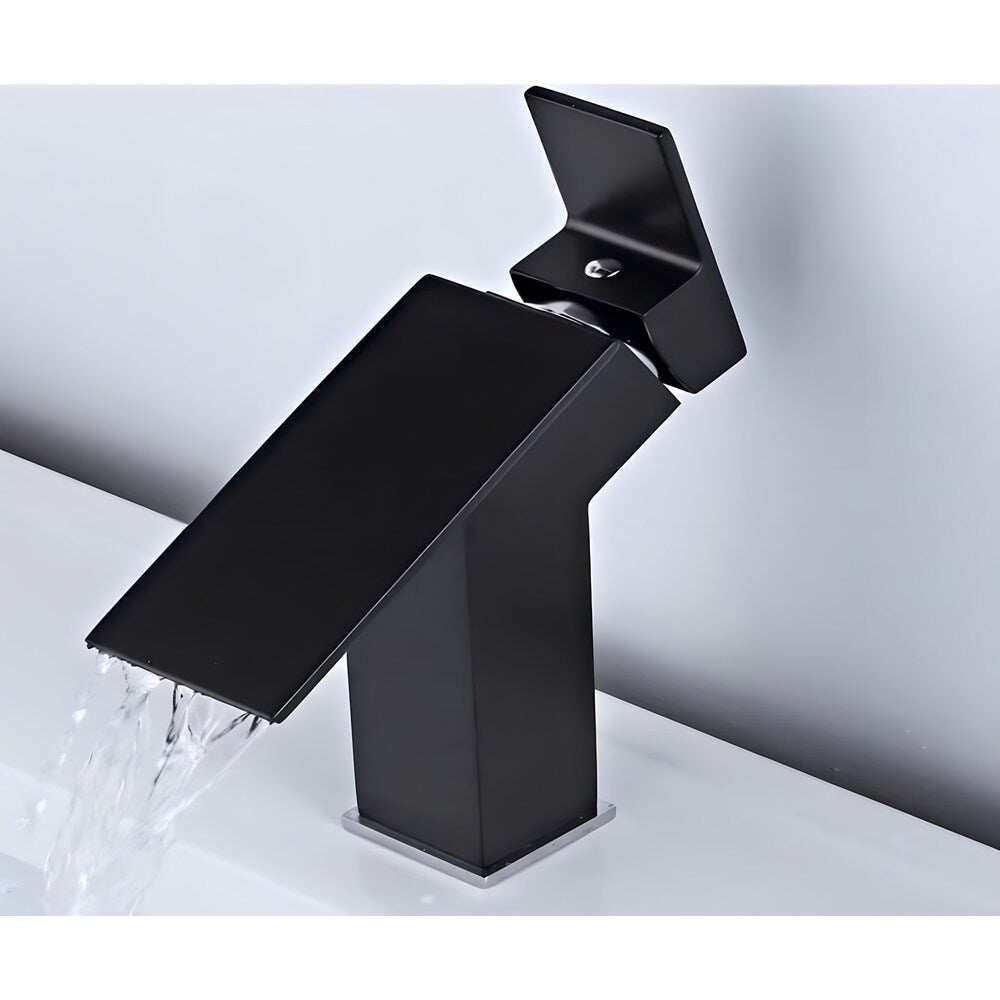 Haven-B 1H Faucet in Black with Pop Up Drain in Black