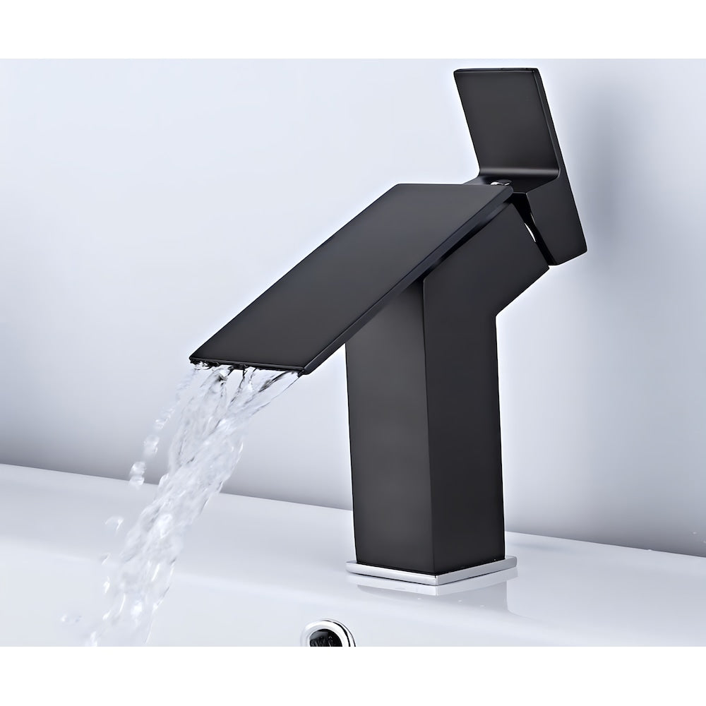 Haven-B 1H Faucet in Black with Pop Up Drain in Black