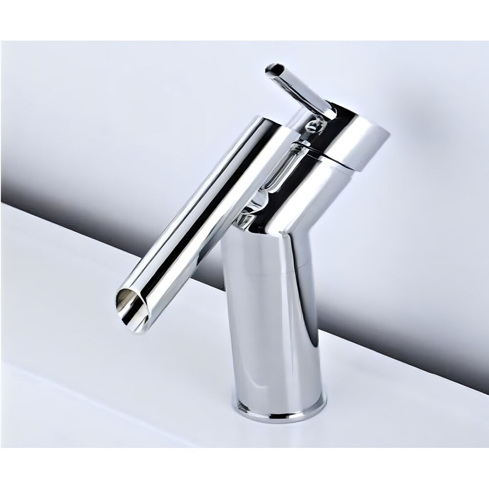Robinet Haven-C 1H en chrome avec trop-plein et bonde escamotable en chrome