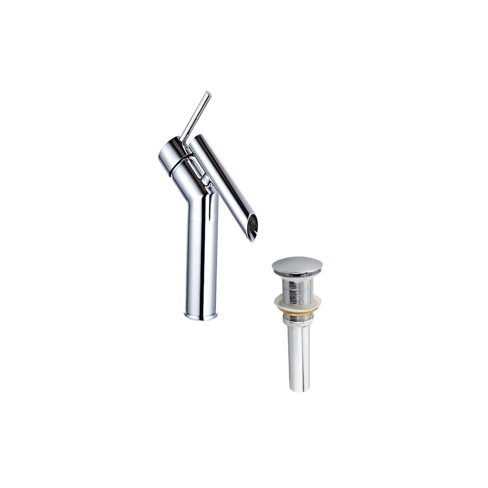 Robinet Haven-C 1H en chrome avec bonde escamotable en chrome