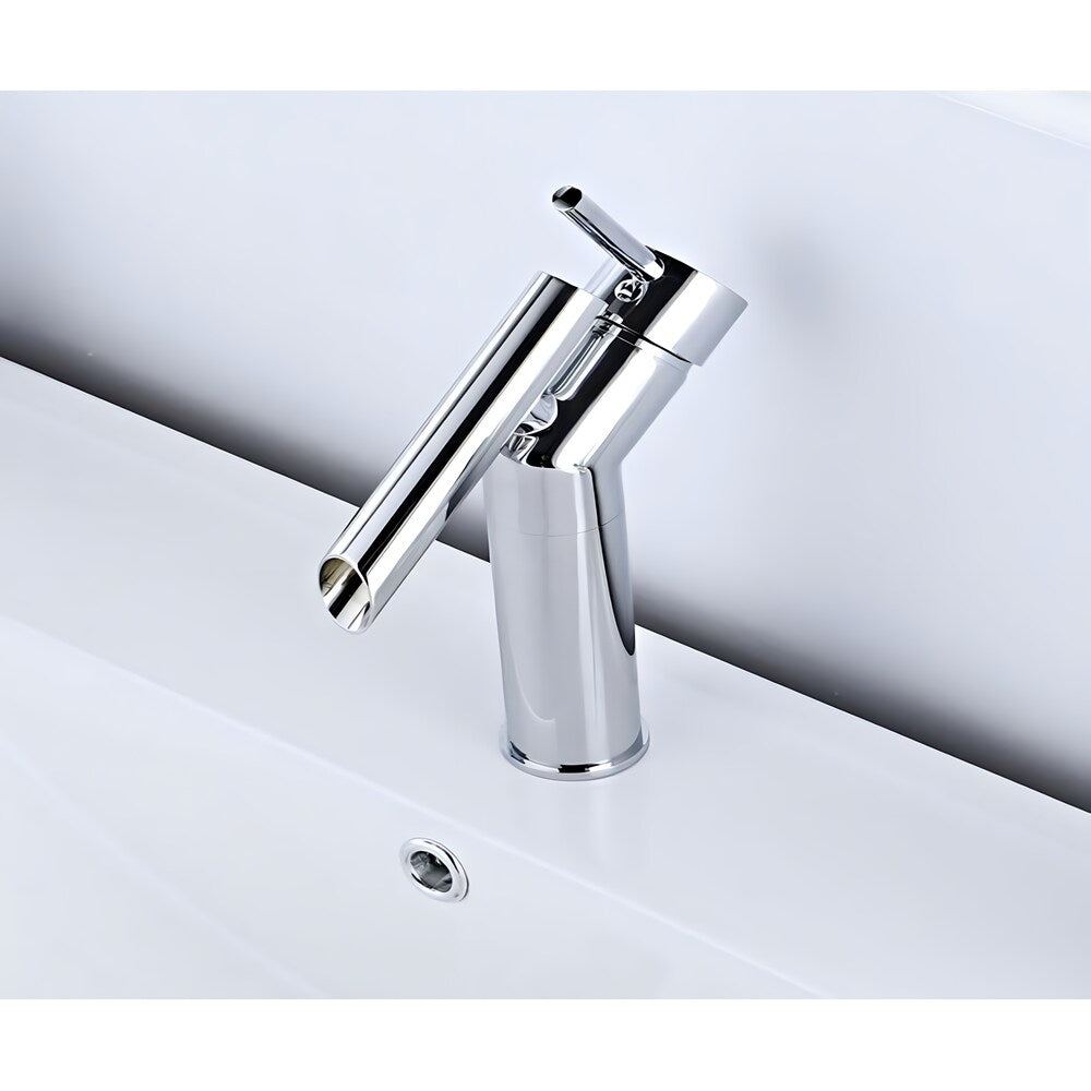 Robinet Haven-C 1H en chrome avec bonde escamotable en chrome