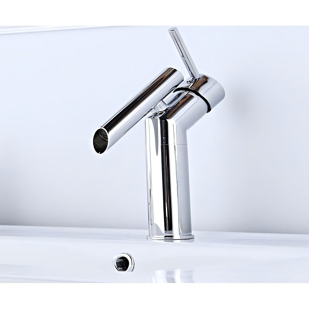 Robinet Haven-C 1H en chrome avec bonde escamotable en chrome